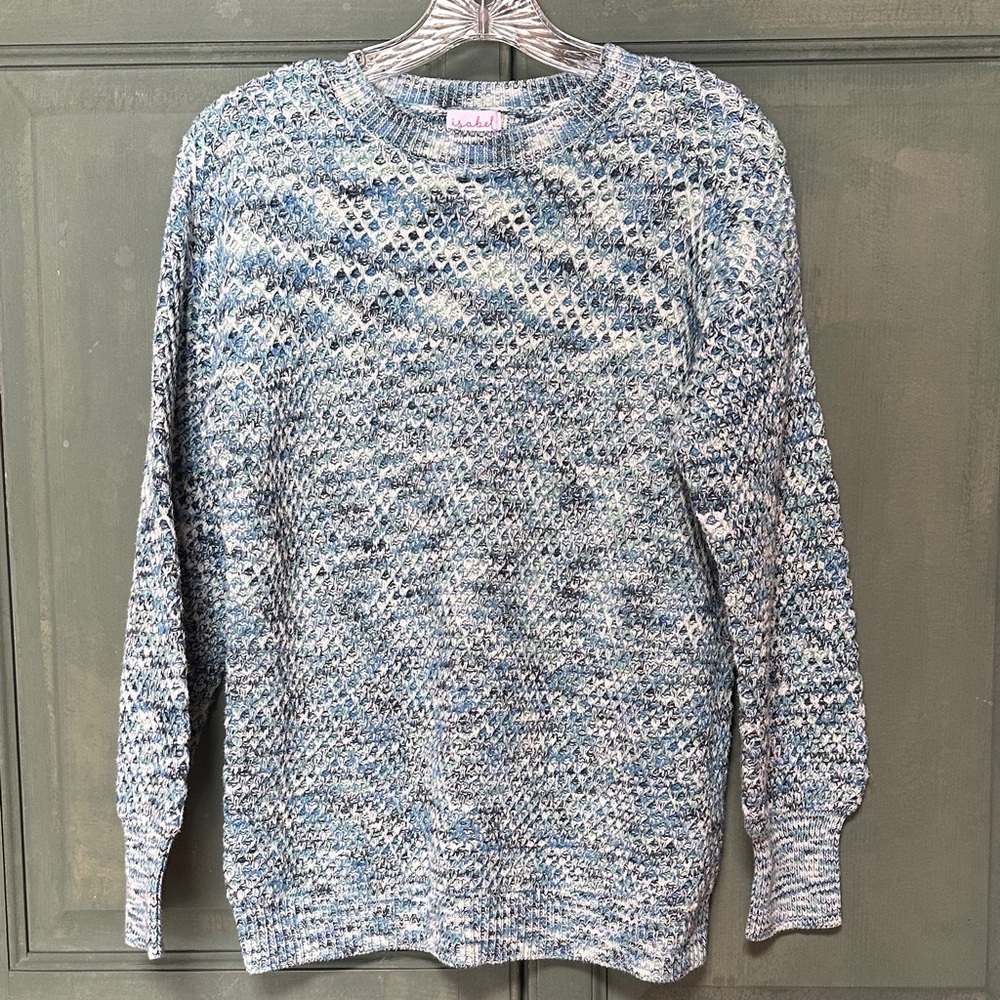 Isabel Maternity by Ingrid & Isabel Blue and White Marled Knit Sweater